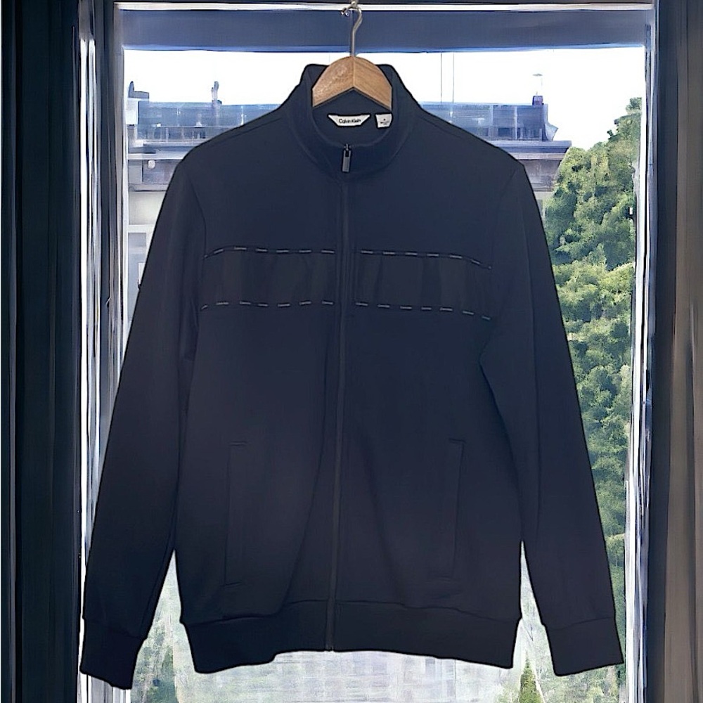 NWT CALVIN KLEIN ZIP UP JACKET MENS BLACK SIZE MEDIUM